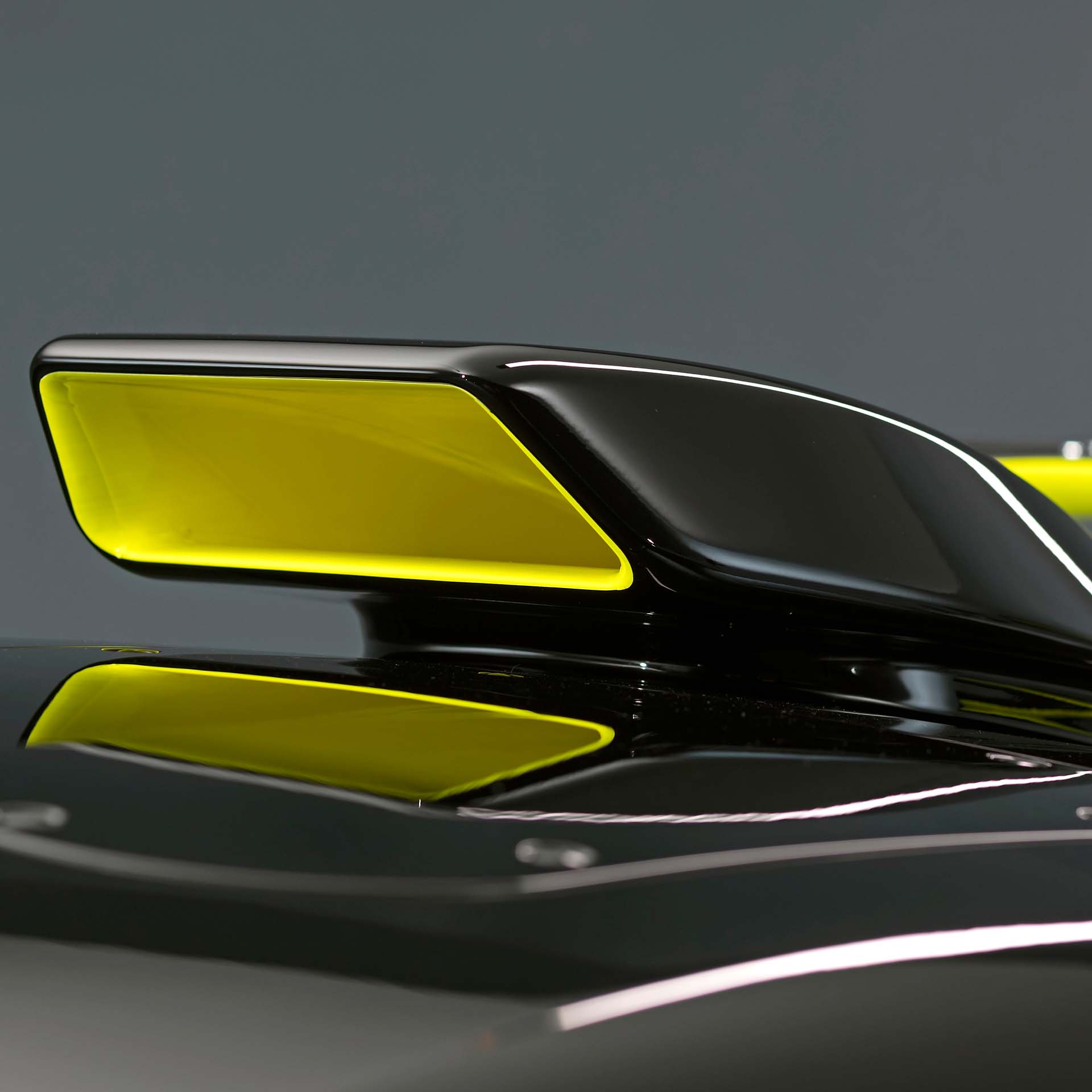 A picture showing the air intake of the Audi R8 LMS GT2 race car.