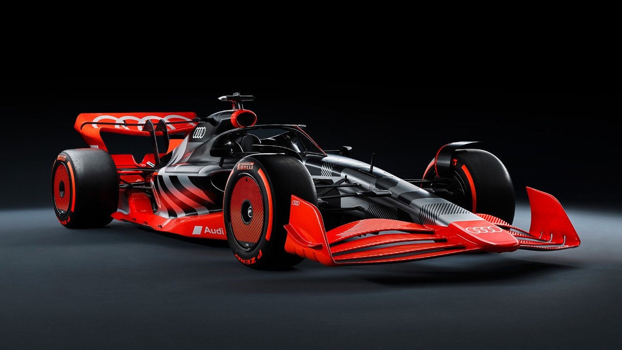 Formula 1 Audi in red and black