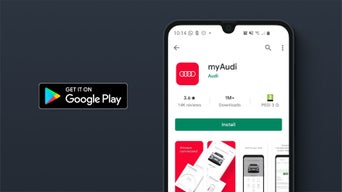 The Google Play store on a mobile phone displaying the the myAudi app information