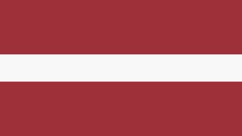 Flag of Latvia with two red stripes and a narrow white stripe in the middle.