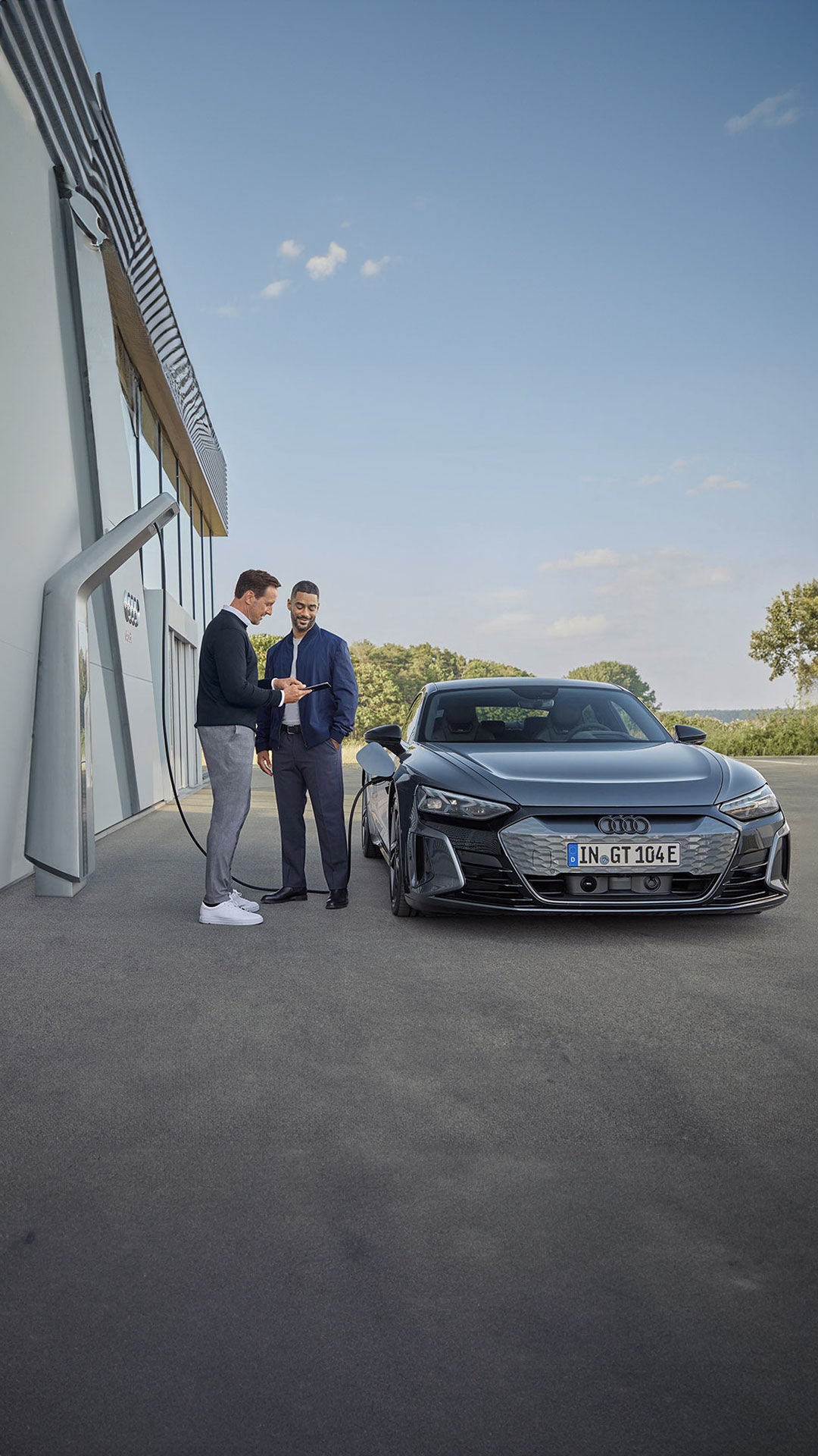 Foto del servicio de mantenimiento de vehículos eléctricos Audi. 