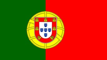 Flag of Portugal with vertical green and red stripes and a coat of arms in the center.