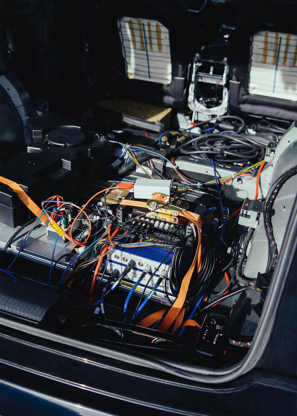 A view of the electronics in the Brutus concept car.