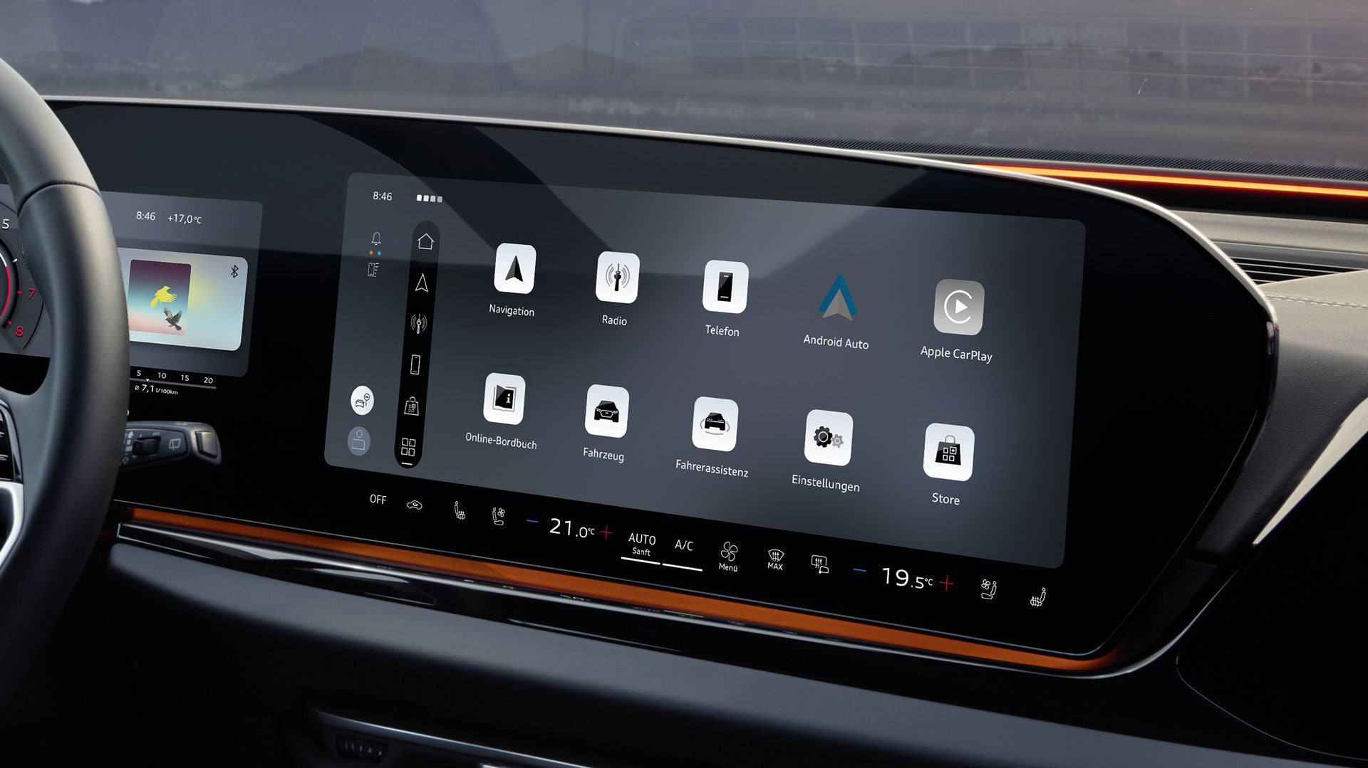 Nahaufnahme des MMI touch-Displays.