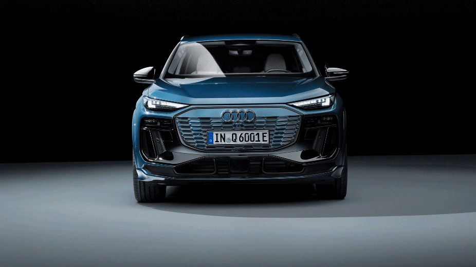 Front view of the Audi Q6 e-tron. 