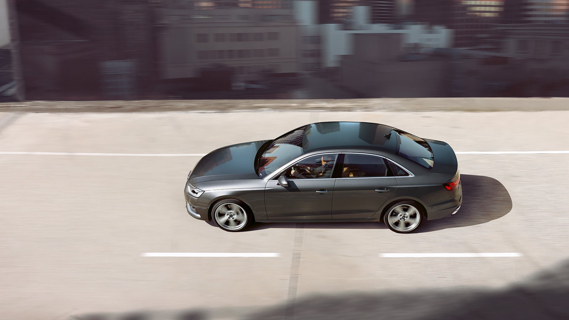 Dynamic side view of the Audi A4 Sedan