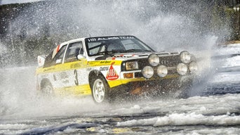 Audi quattro med Stig Blomqvist i  rally-VM  1984.