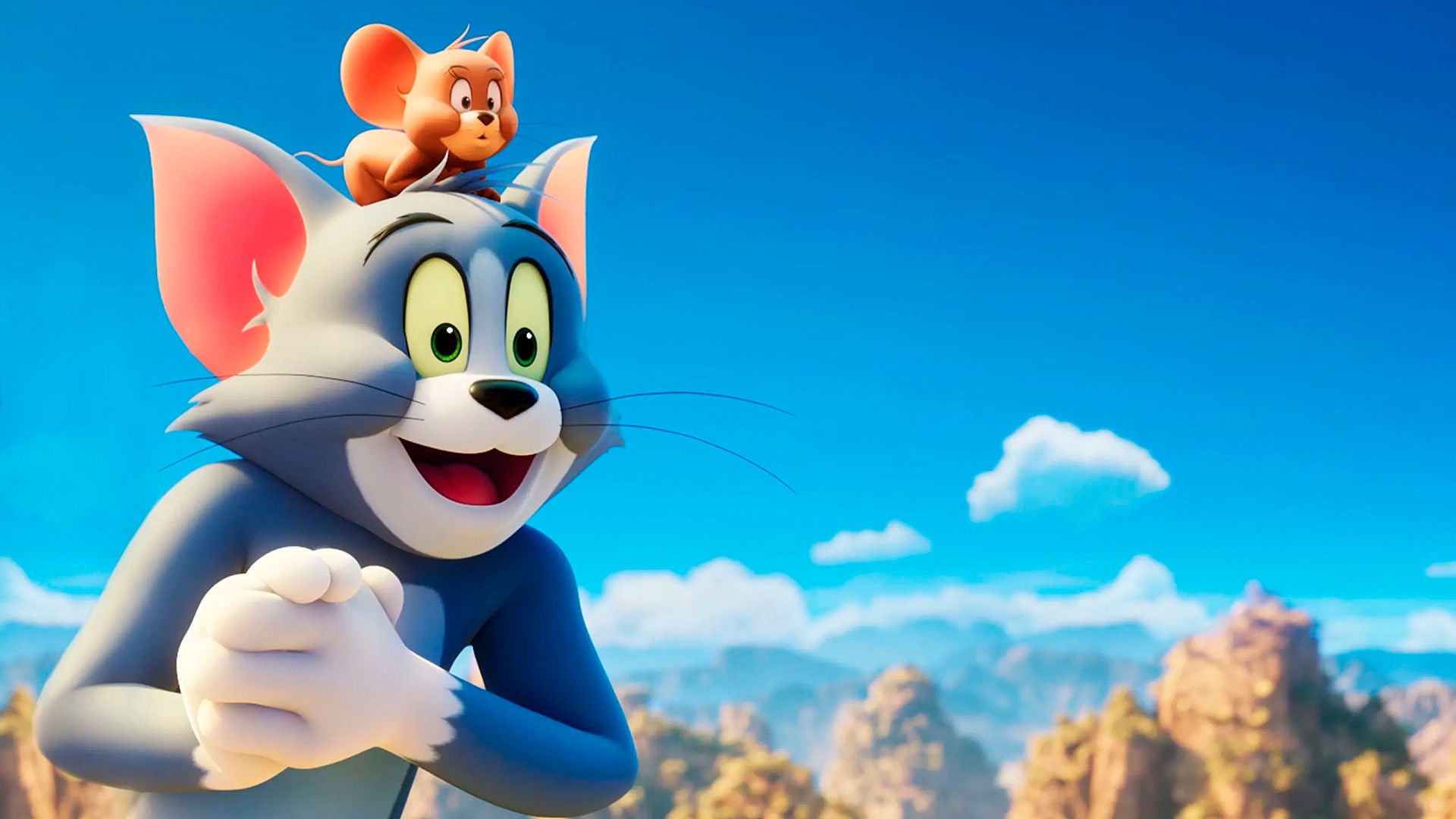 Tom und Jerry schauen erstaunt, was auf sie zukommt.