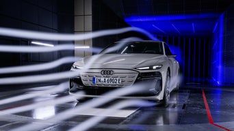 Audi A6 Sportback e-tron in the wind tunnel.