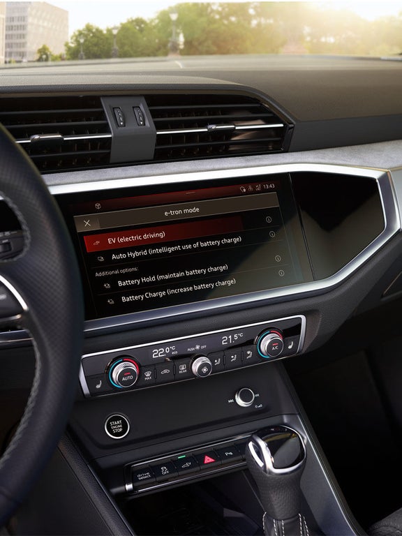 Foto del sistema Audi drive select del Audi Q3 Sportback TFSIe. 