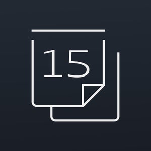 A calendar page with the number “15” on a black background.